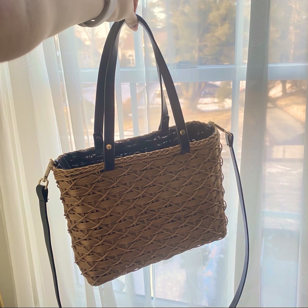 Zara Rattan Style Square Purse